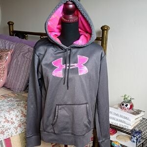 Under Armour Charcoal Hoodie with Pink Accents